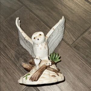 Ceramic Owl Figurine with Wings Spread